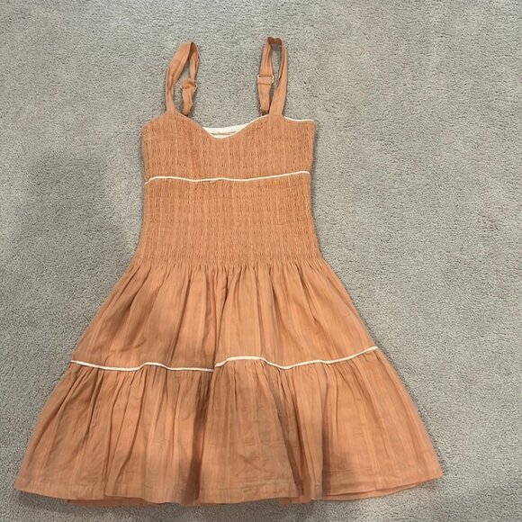MON RENN peach mini dress, size medium - Picture 1 of 3